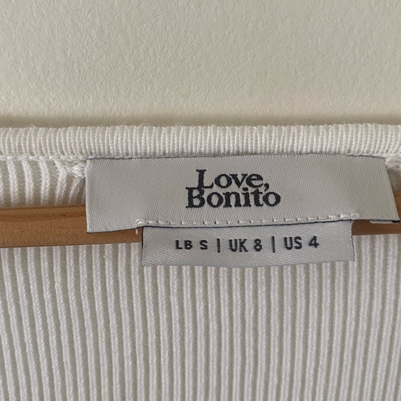 Love Bonito White Sweetheart Knit Top S - Picture 3 of 4